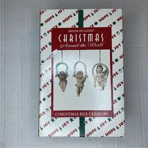 Vintage Christmas House of Lloyd Cherub Angel Baby Ornaments 1997 Lot of 3 NIB